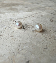 Load image into Gallery viewer, White Freshwater Round Pearl Connector and Charm in 14K Gold Filled 925 Sterling Silver
