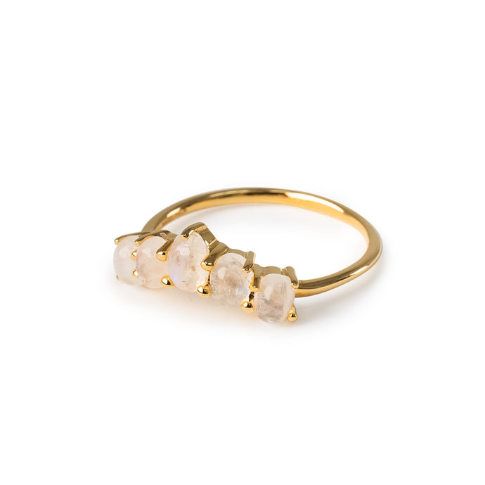 Moonstone Bubble Cuff Ring in 14K Gold Vermeil